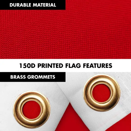 G128 Combo Pack: 6 Ft Twist Free Aluminum Spinning Flagpole (White) & Greenland Flag | 3x5 Ft | LiteWeave Pro Series Printed 150D Polyester | Pole with Flag Included {4}