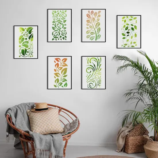 16 Pieces Leaf Painting Stencils Reusable Plant Stencil Spring Summer {6}