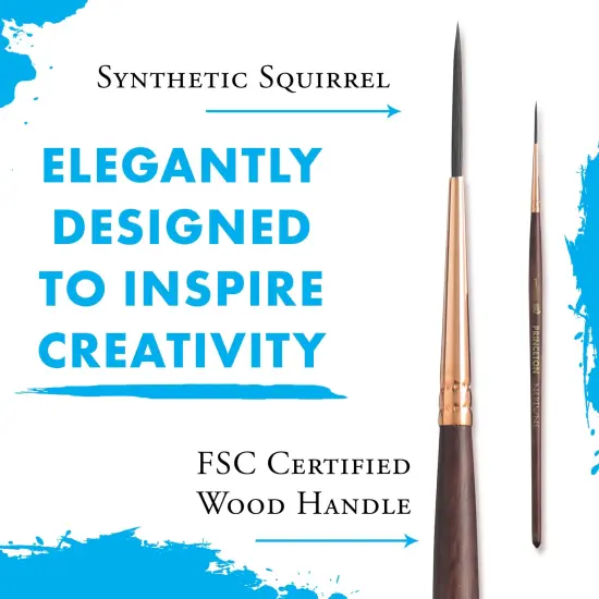 Princeton Series 4750 Neptune Synthetic Squirrel Brush-Short Handle Script Liner Size 1 {6}