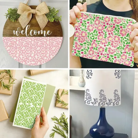 Floral Stencil Art for Painting, Texture Leaf Background (Floral) {3}