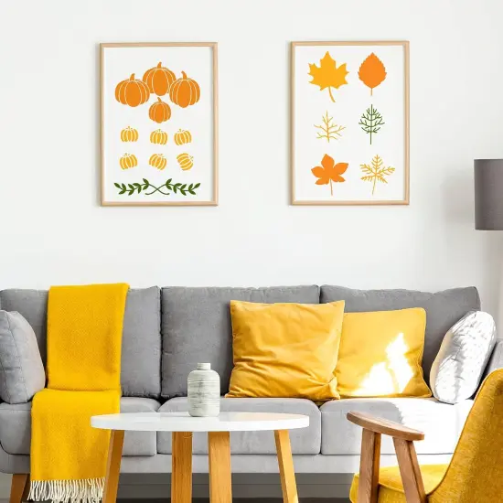 10 Pieces Fall Stencils Thanksgiving Painting Autumn Leaf, 2 Sizes(Abstract Style) {4}