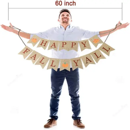 Happy Fall Yall Burlap Banner {4}