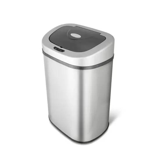Stainless Steel 21-Gallon Motion Sensor Trash Can with Removable Liner and Lid {4}