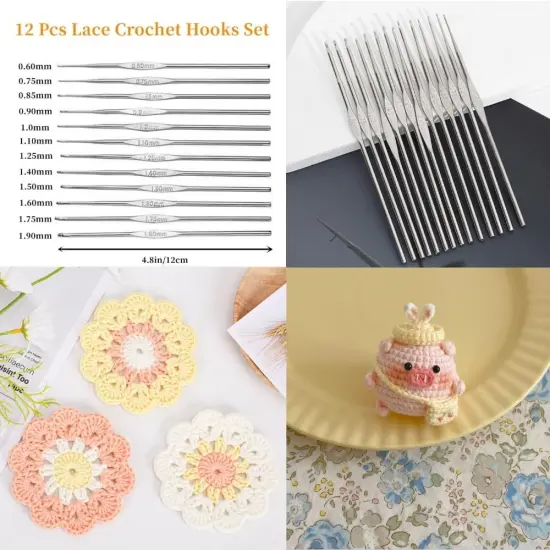 63Pcs Crochet Kit with 6 Colors Yarn - Leopard {5}