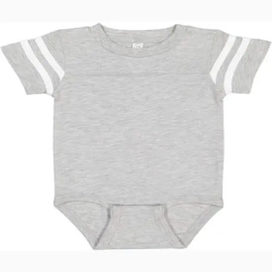Rabbit Skins&reg; Infant Football Classic Crew Neck Short Sleeve Bodysuit VN HTHRBLD WHT {1}