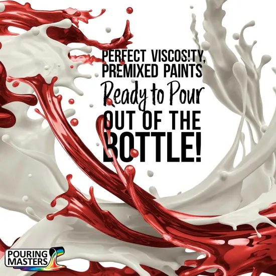 Pouring Masters True Red Metallic Pearl Ready to Pour Acrylic Pouring Paint - Premium 32-Ounce Pre-Mixed Fluid Acrylic Paint - Fluid Art Supplies for Canvas, Wood, Paper, Tile & Rocks {2}