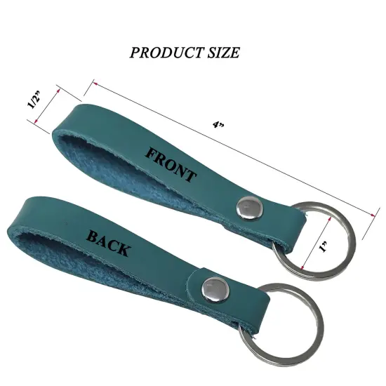 1/2" Blank Leather Keychains Kit - 10 Pre-Cut Blank Keyrings for Stamping & Engraving Jade {7}