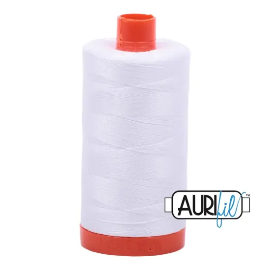 White (2024) | 50wt Large Spool (1300M / 1422Y) | Aurifil Thread {1}
