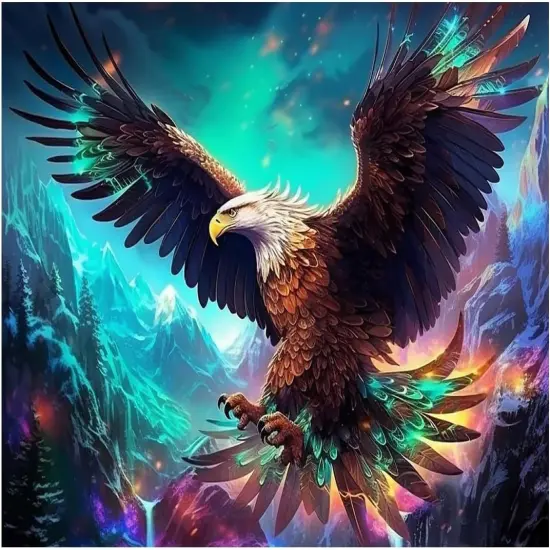 Diamond Painting Kits for Adults, Eagle 5D DIY Diamond Art Kits Full Drill Diamond Dots for Gift Wall Decor and Relaxation Gem Arts 12x16 inch {1}