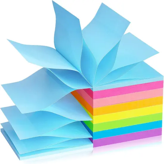 Pop Up Sticky Notes, 8 Bright Multi Colors,Accordion Self-Stick Notes, Purple Sticky Notes 8 Pads 80 Sheet/Pad {1}