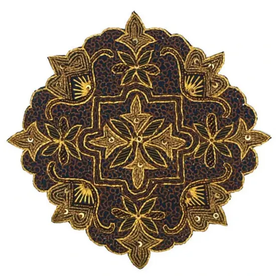 Handmade Embroidered Beaded Star Patch Emblem 8" Diameter {3}