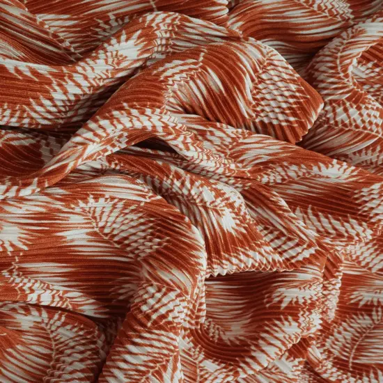 1 Yard Lightweight Soft Drape Tropical Leaf Interlock Pleated Fabric 58/60" Wide BLACK {3}