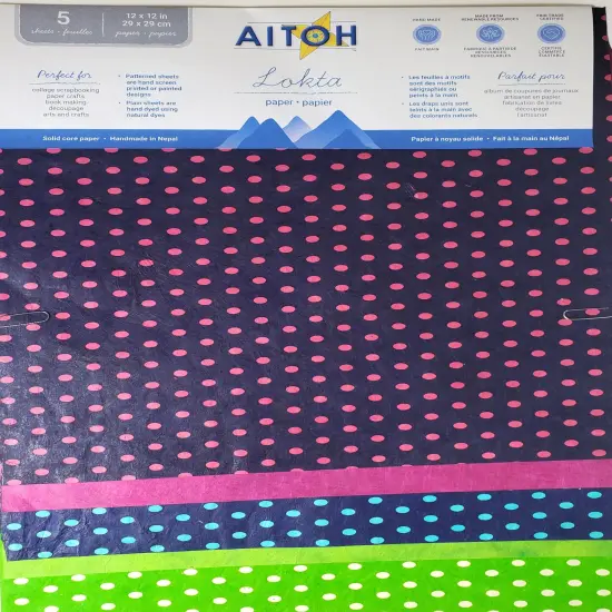 Aitoh Lotka Paper Pack 12"X12" 5/Pkg {1}