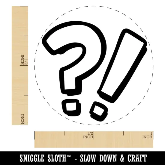 Shocked Confused Surprised Question Exclamation Marks Self-Inking Rubber Stamp Orange {1}