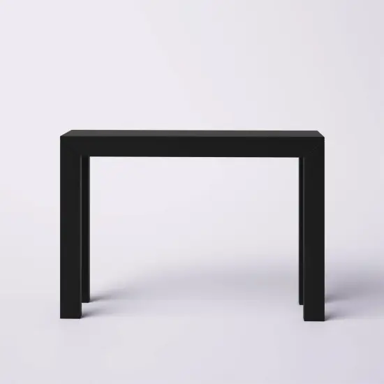 Modern Solid Wood Accent Table 32"H with Open Storage Shelf for Living Room and Hallway Black {3}