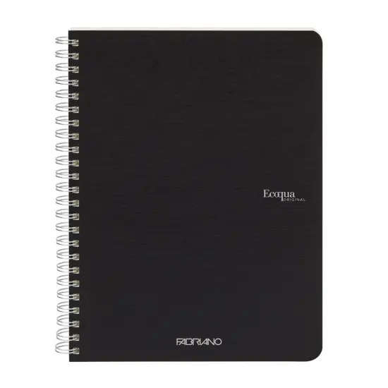 Fabriano Ecoqua Original Spiral-Bound Notebook, A5, 70 Sheets Black {2}