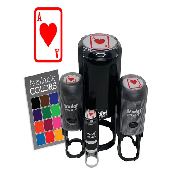 Playing Card Ace of Heart Self-Inking Rubber Stamp for Stamping Crafting Planner Pink {7}