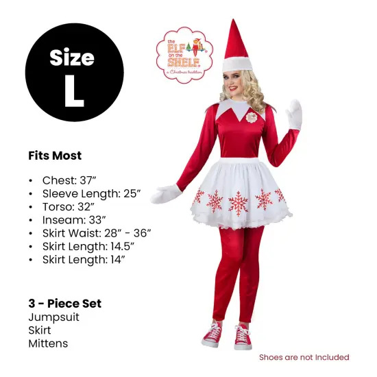Fun World The Elf on the Shelf Woman's Christmas Costume - Large Red {5}