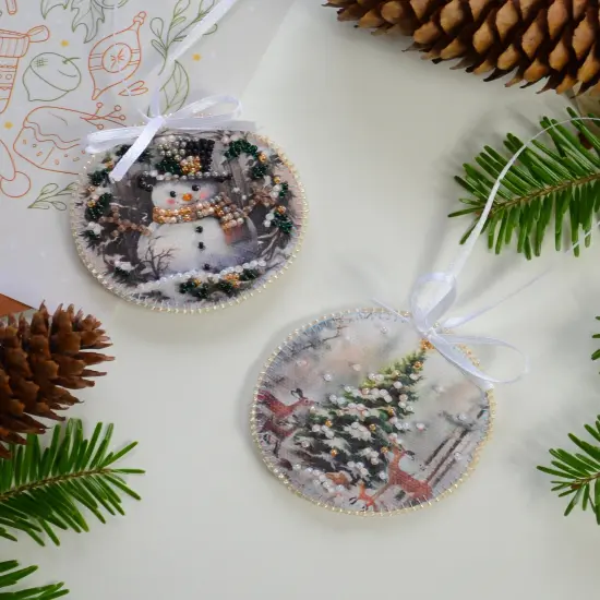 Bead Embroidery Kit Decoration - Winter guest {1}