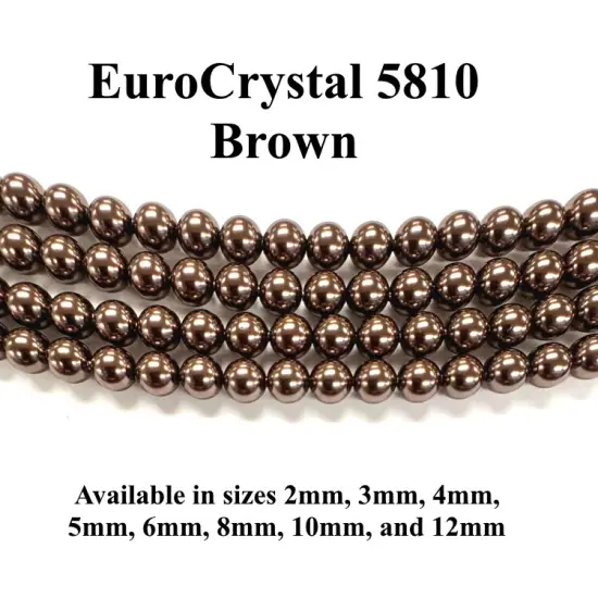 Brown EuroCrystal 5810 Round Pearls - 2mm, 3mm, 4mm, 5mm, 6mm, 8mm, 10mm, and 12mm - Strands - Made in Austria {1}
