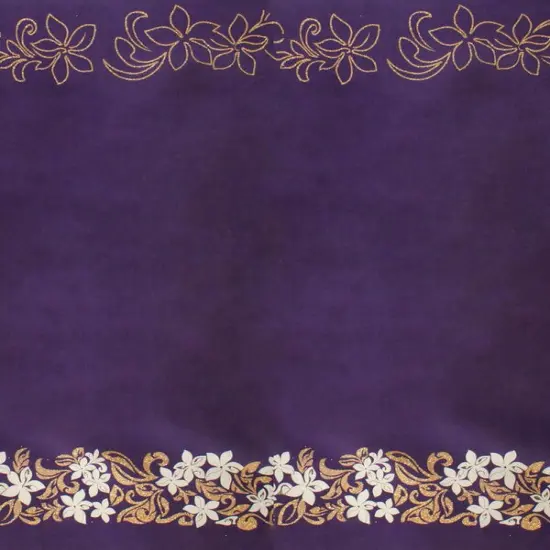 1 Yard Tiare & Swirls Double Border Glitter Polyester Fabric 56 Inch Width Olive {7}