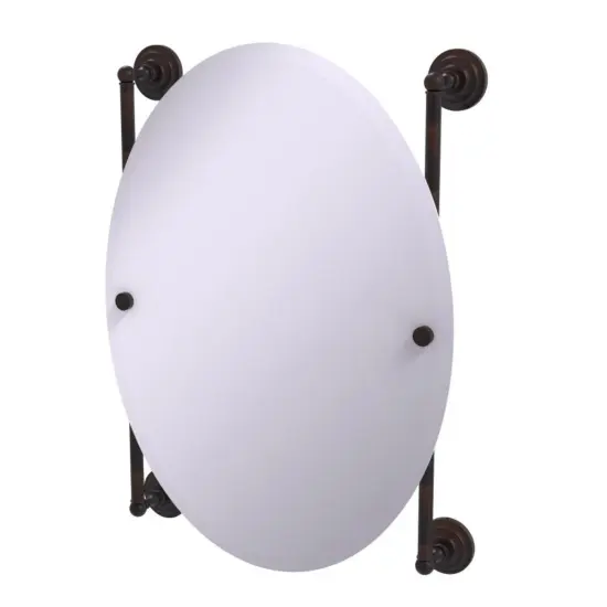 Que New Collection Oval Frameless Rail Mounted Mirror - Qn-27-91-Vb {1}