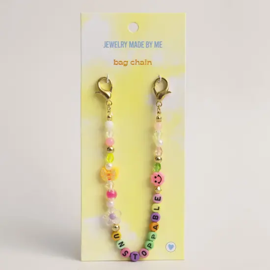 Unstoppable Clip On 10" Beaded Word Bag Chain {3}