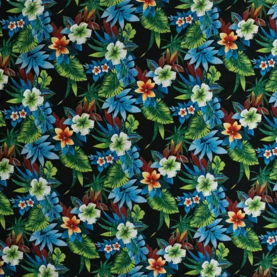 1 Yard Tropical Garden Cotton Peachskin Fabric Featuring Exotic Floral Cluster Print 44/45 Inch Width {3}