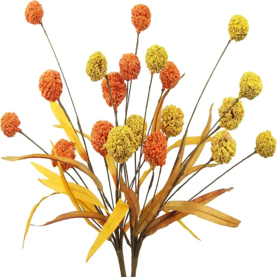 2 Pcs Artificial Yellow Fall Craspedia Billy Balls Flowers {1}