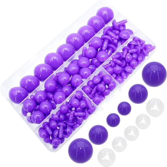 200Pcs Safety Eyes and Secure Washers for Amigurumi Crochet 10/15/24mm {1}