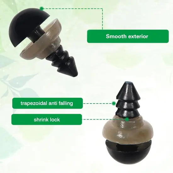 Black Plastic Safety Eyes with Washers {2}