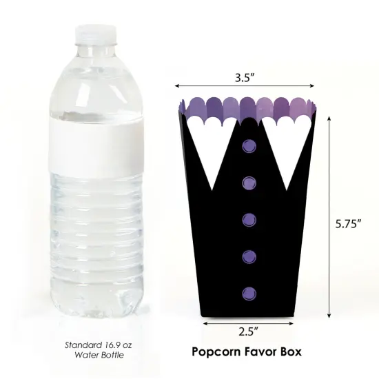 Big Dot of Happiness Goth Girl Popcorn Boxes, Black and Purple Halloween or Gothic Birthday Party Favor Treat Boxes - Set of 12 {6}