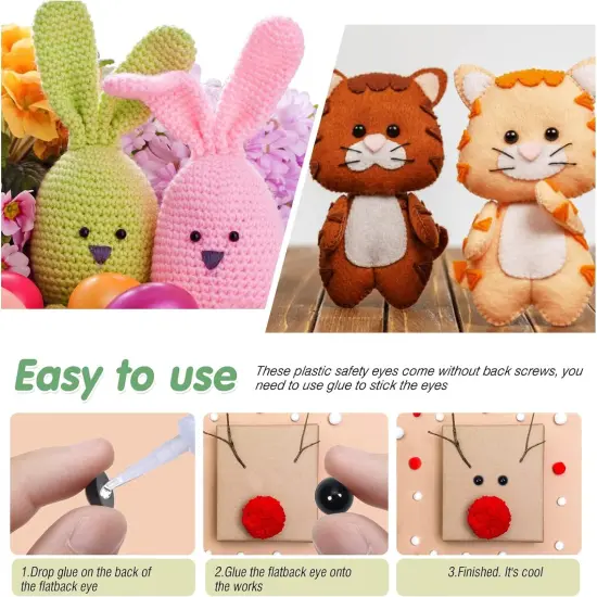 830pcs Round Black Plastic Doll Amigurumis Eyes {3}