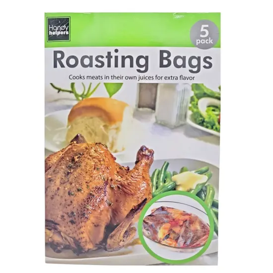 Handy Housewares 5-Pack 15" x 9.75" Disposable Roasting Bags with Ties - Great for Chicken, Meat, Roasts, Stew and more! {1}