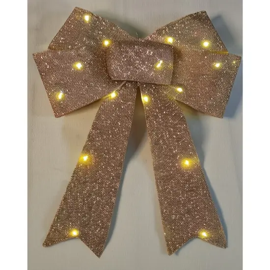 3 Pieces Pre Lit Christmas Bows Festive Holiday Decorations {4}