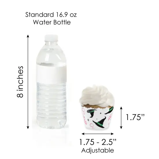 Big Dot of Happiness Witch Cupcake Decoration Kit, Good Pink and Green Birthday or Witch Halloween Party Cupcake Wrappers and Treat Picks - Set of 24 {7}