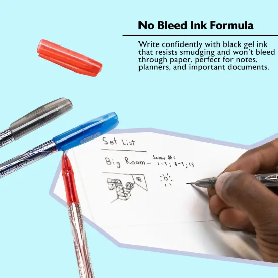 BAZIC GeLuxe Asst. Color Gel Roller Pen (6/Pack) {3}