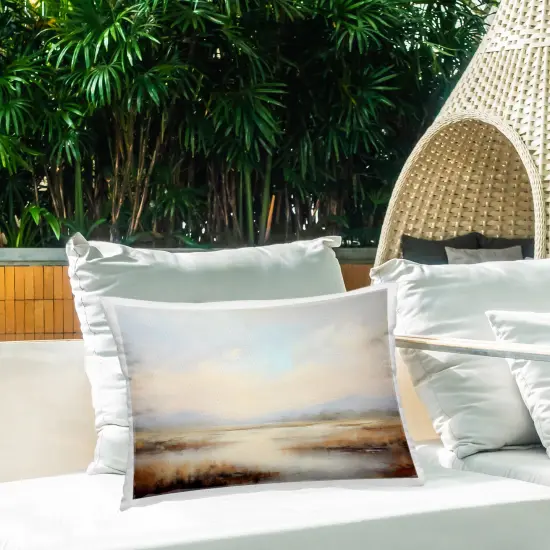 Stupell Industries Misty Wetlands Landscape Outdoor Pillow, 14 x 7 x 20 {2}