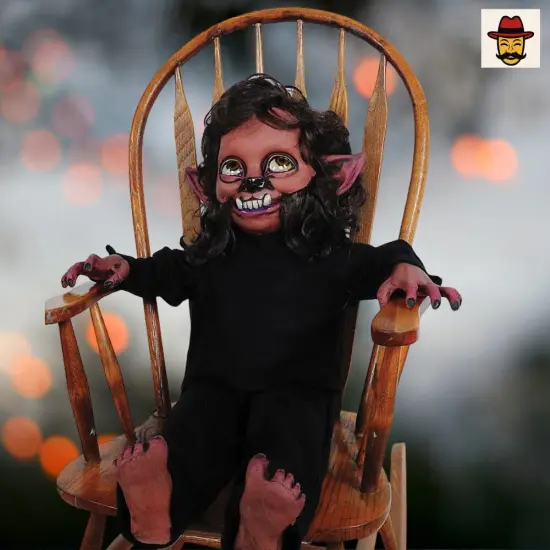 Wolfie Monster Kid Costume Poseable Childlike Werewolf Prop {3}