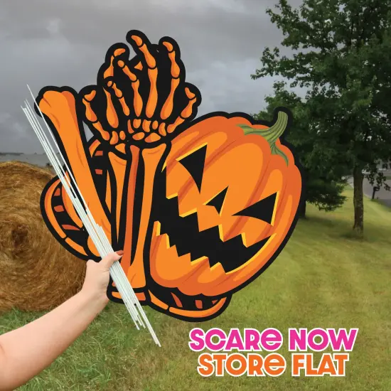 Big Dot of Happiness Pumpkin Skeleton - Large Scary Jack-O'-Lantern Skeleton Yard Sign Outdoor Lawn Decorations Yard Signs - 40 Inches Tall {4}