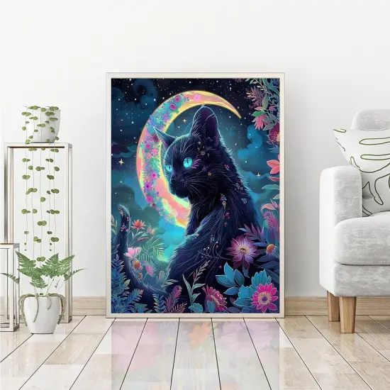 5D Witch Cat Diamond Painting Kit for Adults {3}
