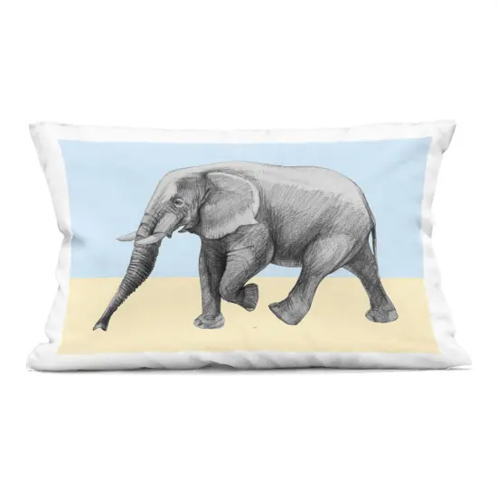 Stupell Industries Stepping Elephant in Sketched Style Indoor Pillow, 14 x 7 x 20 {1}