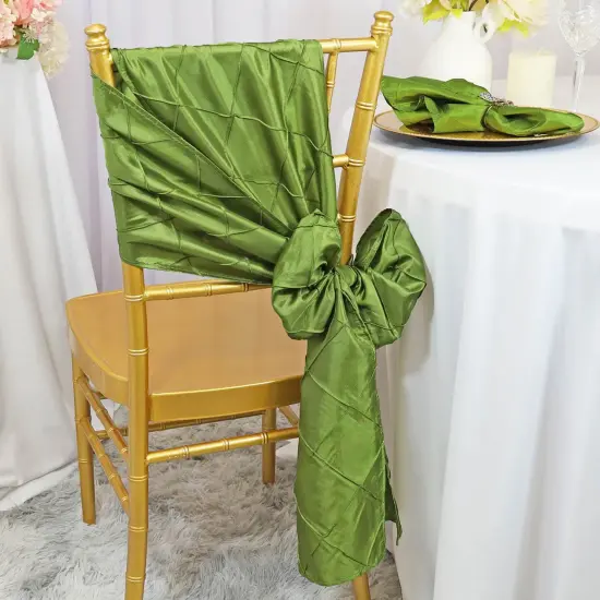 10 Pieces Classic Navy Blue Pintuck Taffeta Chair Sashes 9.5 x 108 Inches {2}