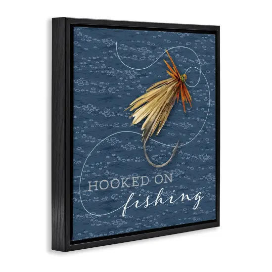 Stupell Industries Hooked On Fishing Hobby Floating Frame By Holly Thomas Stein {9}