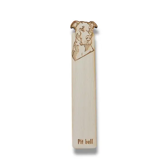 Bookmark - Pit bull Dog - Birch wood {1}