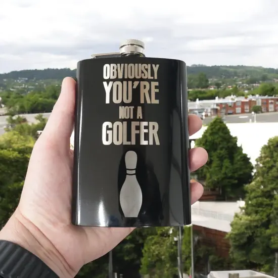 8oz BLACK Obviously You're Not a Golfer Flask {3}