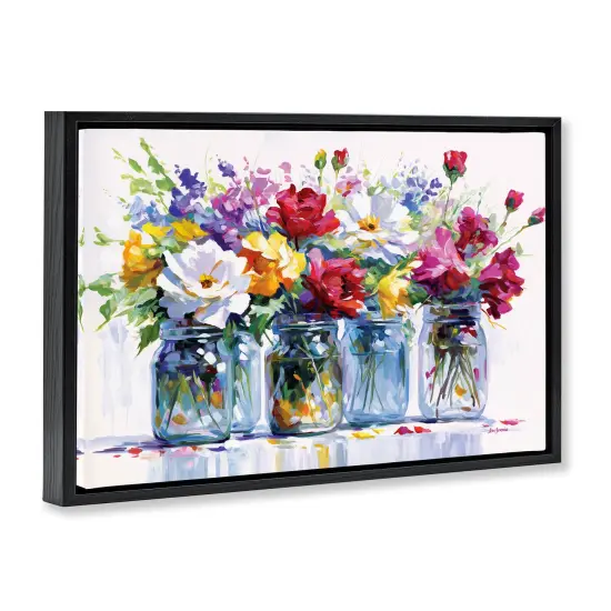 Stupell Industries Vibrant Floral Impressions Floating Frame By Leon Devenice {4}