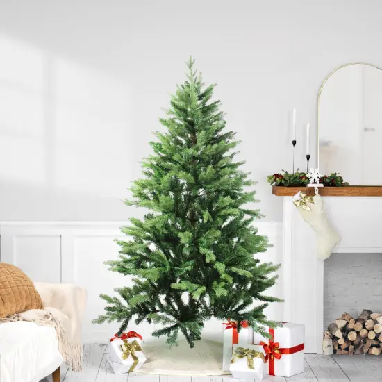 Northlight Real Touch&trade;️ Mixed Eden Pine Artificial Christmas Tree - Unlit - 6' Green {1}