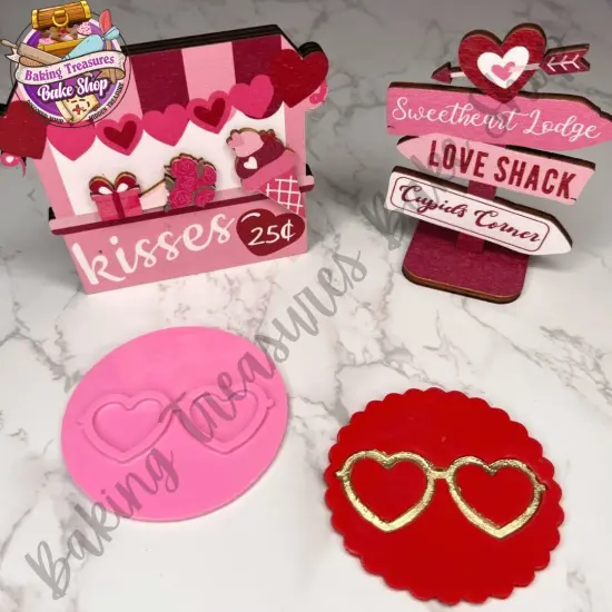 Heart Glasses-cookie cutterEmbosser {2}