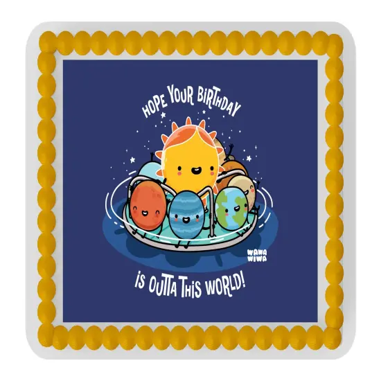 Wawawiwa Planets Birthday Edible Cake Topper {3}